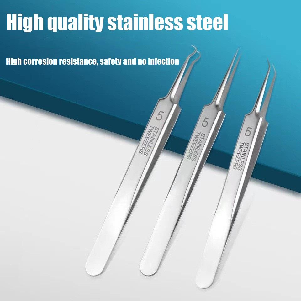 Pro Ultra-fine No. 5 Acne Blackhead Removal Tweezers Acne Pimples Needles Deep Cleaner Clip Beauty Salon Face Skin Care Tool