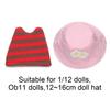 For 1/12 Bjd Fashion Cloth 1/12bjd Hat Striped Ear Hat Doll Clothes Accessories Doll Knitted Hat