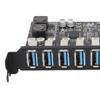 5Gbps PCIE Expansion Card USB 3.2 GEN1 7 Port PCIE Card PCIE To USB Card  PC Expansion