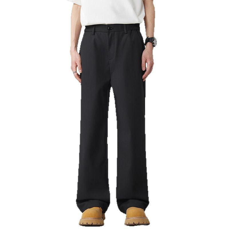 Summer Thin Style Casual Trousers for Men's Commuting Drooping Micro-flare Trousers