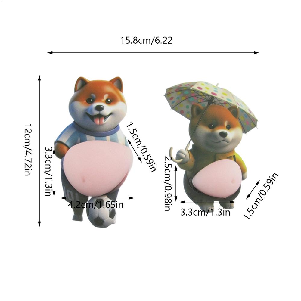 Dog Belly Sticker Cute Dog Laptop Stickers Soft 3D Belly Squeezable Decals for Kids Adults Laptop Phone Case Notebook Journal