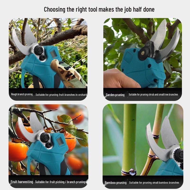 Akumulatorowe Bezprzewodowe Elektryczne Nożyce Ogrodnicze, Przenośne Nożyce do Grubszych i Owocowych Gałęzi