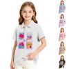 Girls School Uniform Short Sleeve T-Shirt Print Casual Top for Back To School