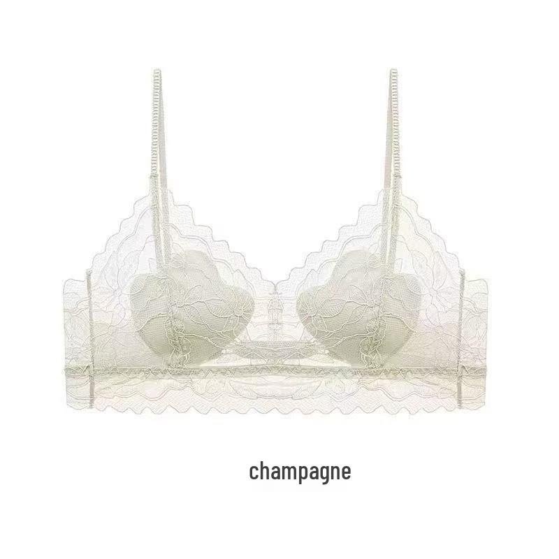 

Кружевной бюстгальтер пуш-ап без косточек для маленькой груди - Сексуальное, тонкое, с бретелями летнее нижнее белье S (32ABC) шампанского