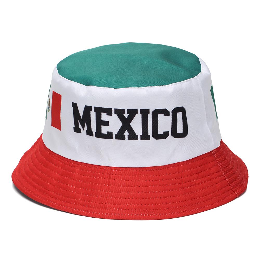 New Mexican Flag Beach Cap - Fashionable Outdoor Sun Hat for Both Men and Women with Printed Letters - Fan Hat with Basin Shape