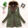 IELGY Winter Mid-length Cotton-padded Jacket Large Fur Collar Hooded Thickened Cotton-padded Jacket Jacket