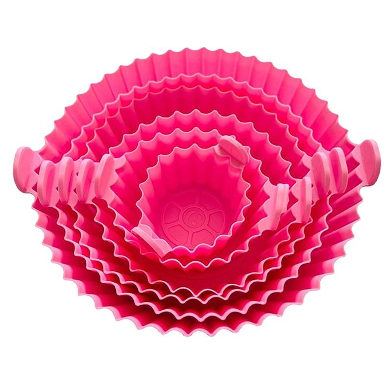 

Противень для фритюрницы, противень для духовки, коврик для жареной корзины, сменный силиконовый горшок для фритюрницы, сковорода для гриля, форма для выпечки, противень для пиццы розовый
