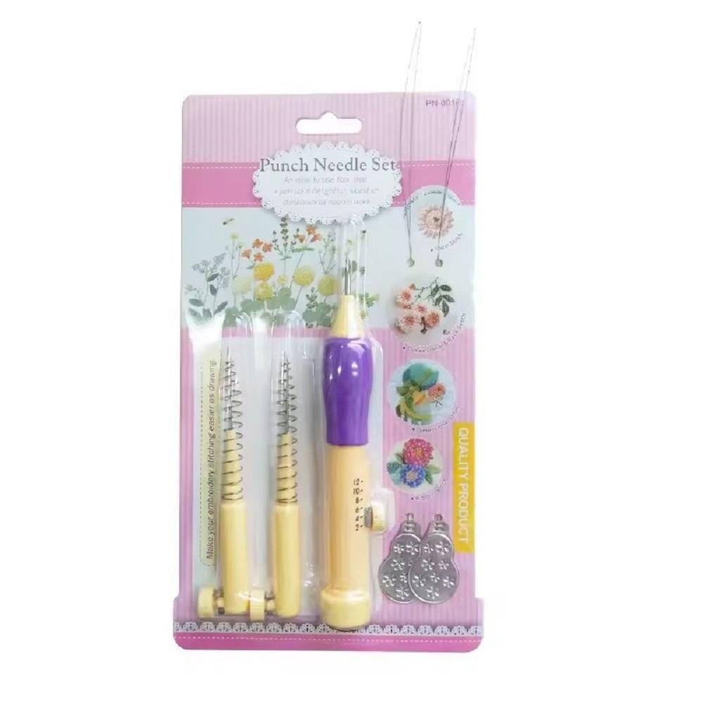 DIY Embroidery Punch Needle Kit with Magic Needle Pen Weaving Knitting Sewing Tool Set for Stitching And Crafting