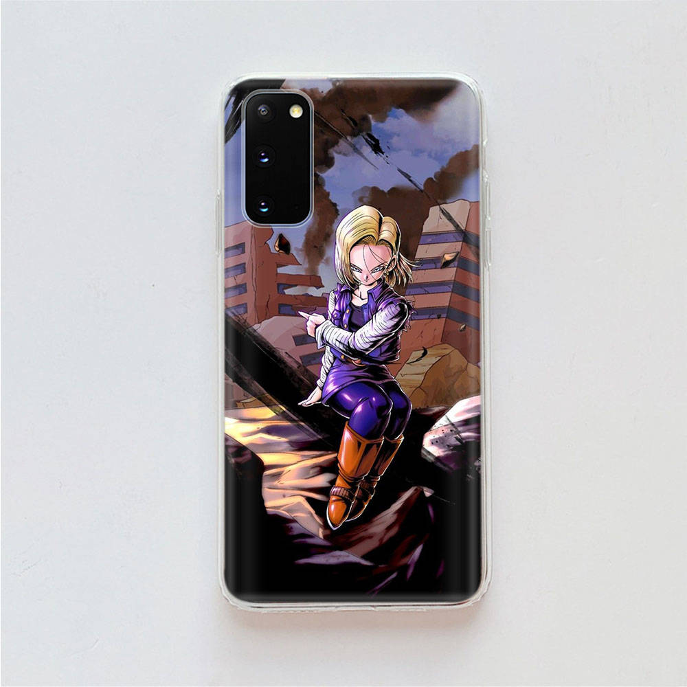 

AD64 Dragon Ball Android Прозрачный чехол для Samsung A04 A14 A23 A34 A54 M23 M33 M52 M53 Realme 10 9 C30S C35 C55 VIVO Y02 Y21 Y33S Y51 X80 V25 Чехол VIVO X80 эбеновый