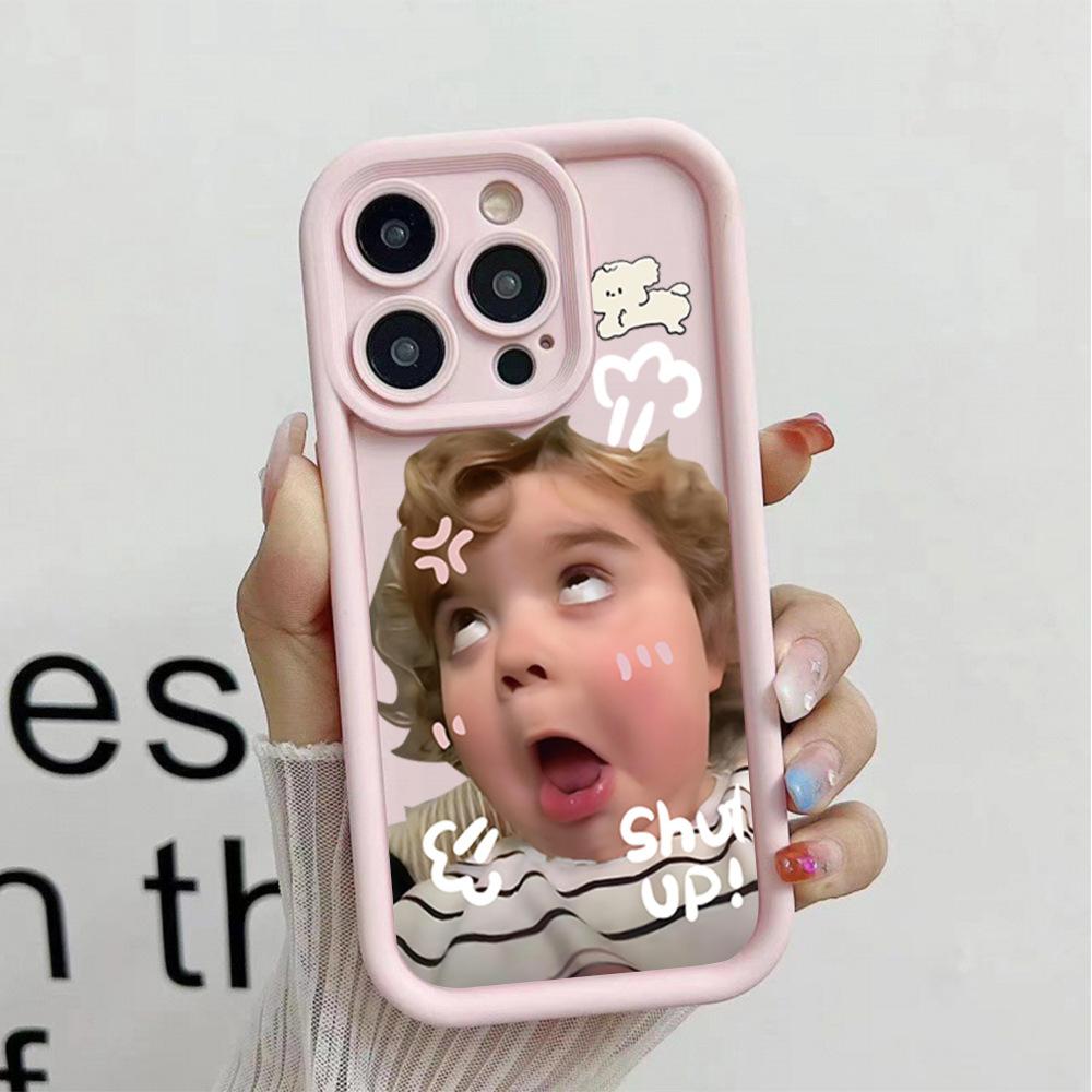 European and American funny rolling eyes girl iPhone mobile phone protective case Apple 15promax matte silicone 17 soft case