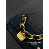 Black Exquisite Chain Small Bag Women's New Popular High-end Messenger Small Square Bag Women