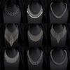 Necklace Geometric Round Splicing Personalized Necklace Exaggerated Wind Metal Tassel Clavicle Chain