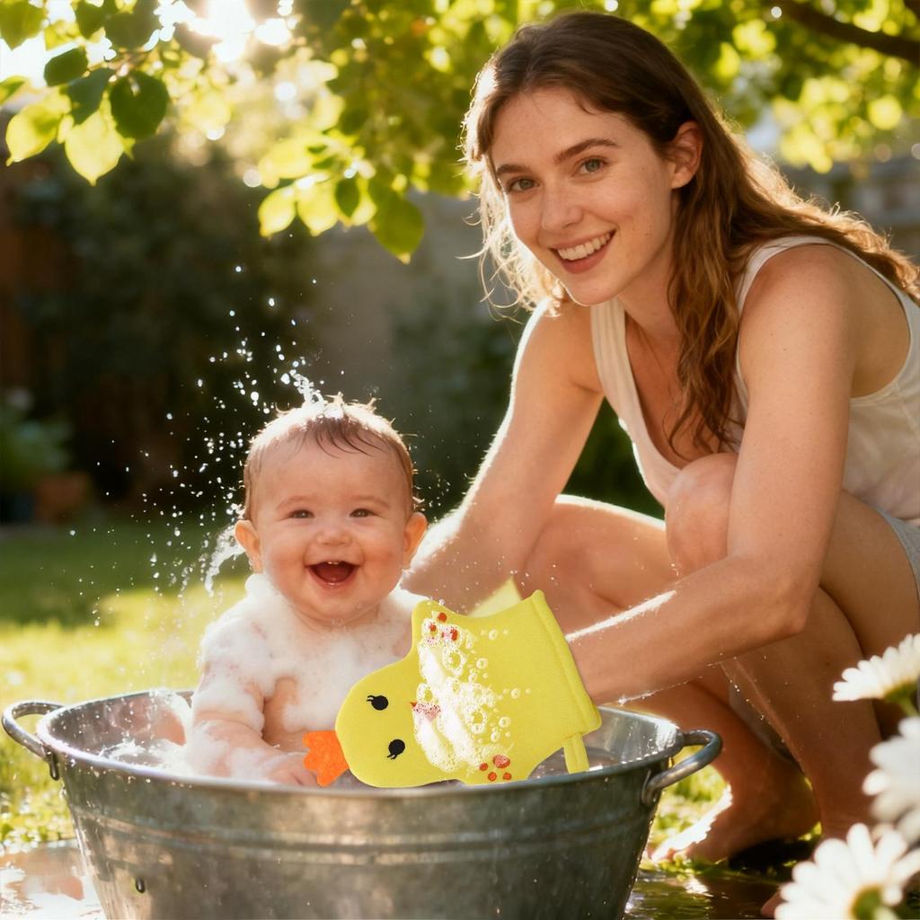 Bathing Gloves 5 Pieces Reusable Ergonomic Non Slip Gentle Tool Baby Bath Mitt Washcloths Gloves For Baby Boy Girl Adult Body