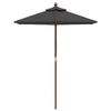 VidaXL Parasol de jardin avec mât en bois anthracite 196x231 cm 363161