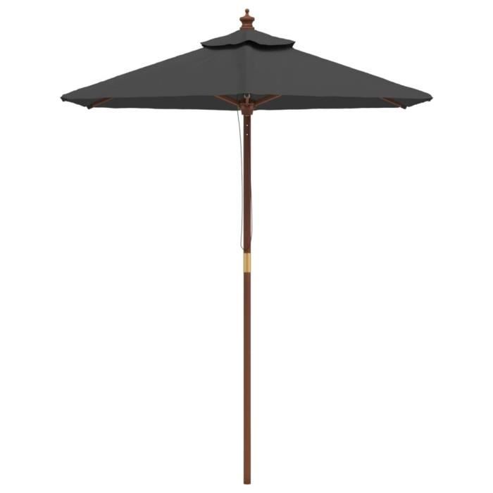 VidaXL Parasol de jardin avec mât en bois anthracite 196x231 cm 363161