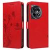 For OnePlus 12R 5G/Ace 3 5G PU Leather Cases Flower Pattern Wallet Stand Phone Cover with Strap