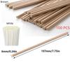 100PCS Kraft Paper Biodegradable Paper Straws Flat Opening Brown Disposable Straws Direct Pipe Drinking Straws Birthday Party