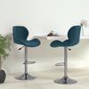 Bar Stool Set of 2 Blue Velvet
