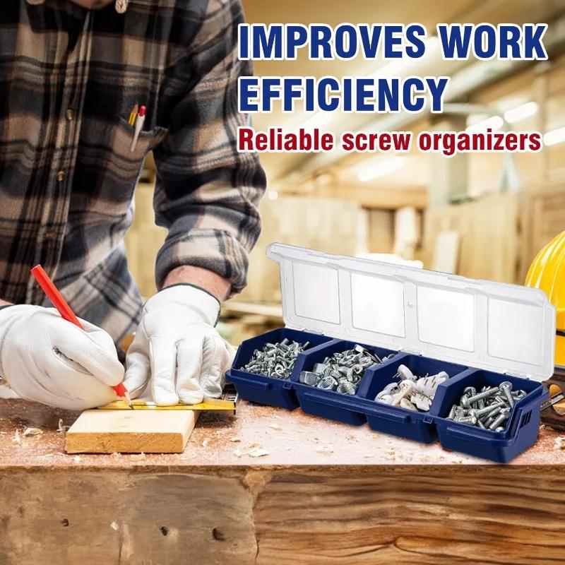 1Pc Part Storage Box Screw Organizer Tool Multi-Compartment Organizer Box for Screw Small Part Plastic Jewelry Hardware Storage