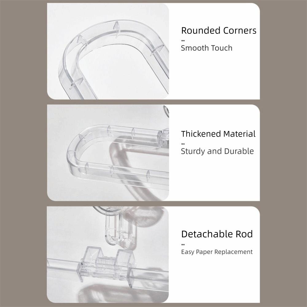 Removable Suction Cup Paper Towel Holder Wall Mounted No Drilling Roll Holder  Bathroom Accessories