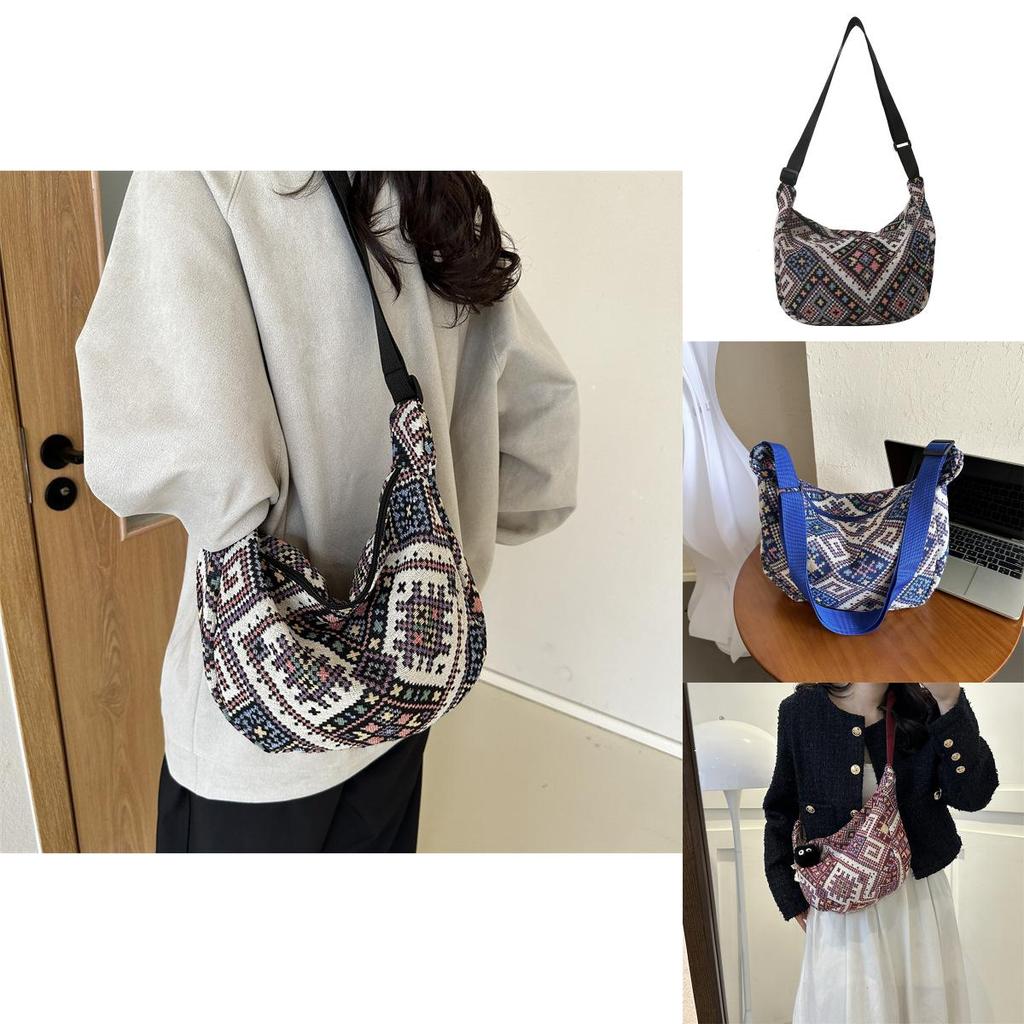 Fashionable 2023 Fall Trendy Shoulder Bag Chic Street Style Dumpling Bag In Canvas