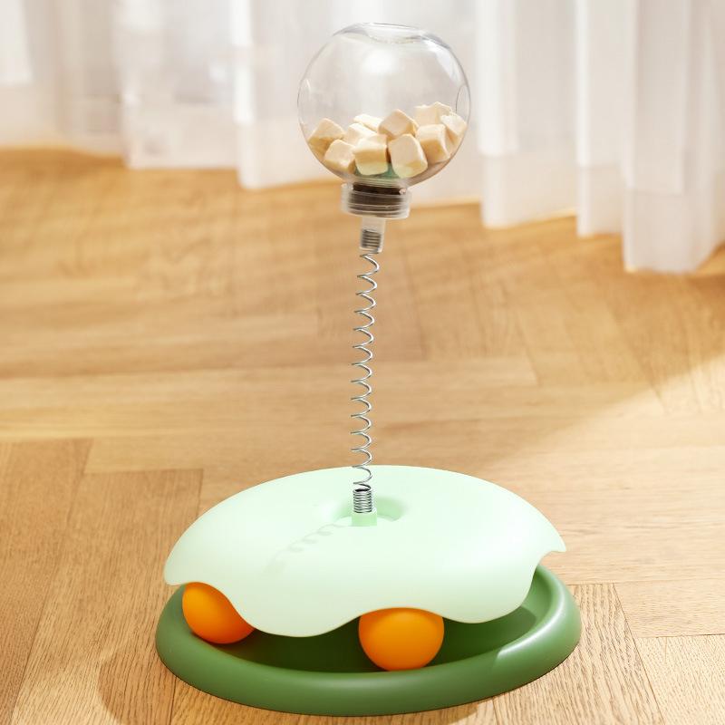 Cat Puzzle Food Leaking Ball Toy Cat Dog Interactive Treat Leaking Toy Slow Cat Dog Feeder Cat Turntable Toys Pet Supplies