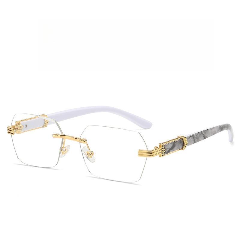 Neue randlose Sonnenbrille mit Rand Damen Mode Trend Farbverlauf Meeres-Sonnenbrille