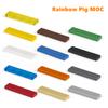 Rainbow Pig MOC Parts 2431 91143 35371 Tile 1 x 4 with Compatible Bricks DIY Assmble Building Blocks Particle Kid Toys