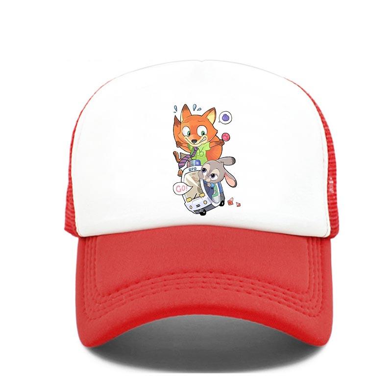 Cartoon Anime Print Baseball Cap Zootopia Judy Nick Sun Mesh Hat Men Women Adjustbale Summer Trucker Hat Outdoor Casual Golf Cap