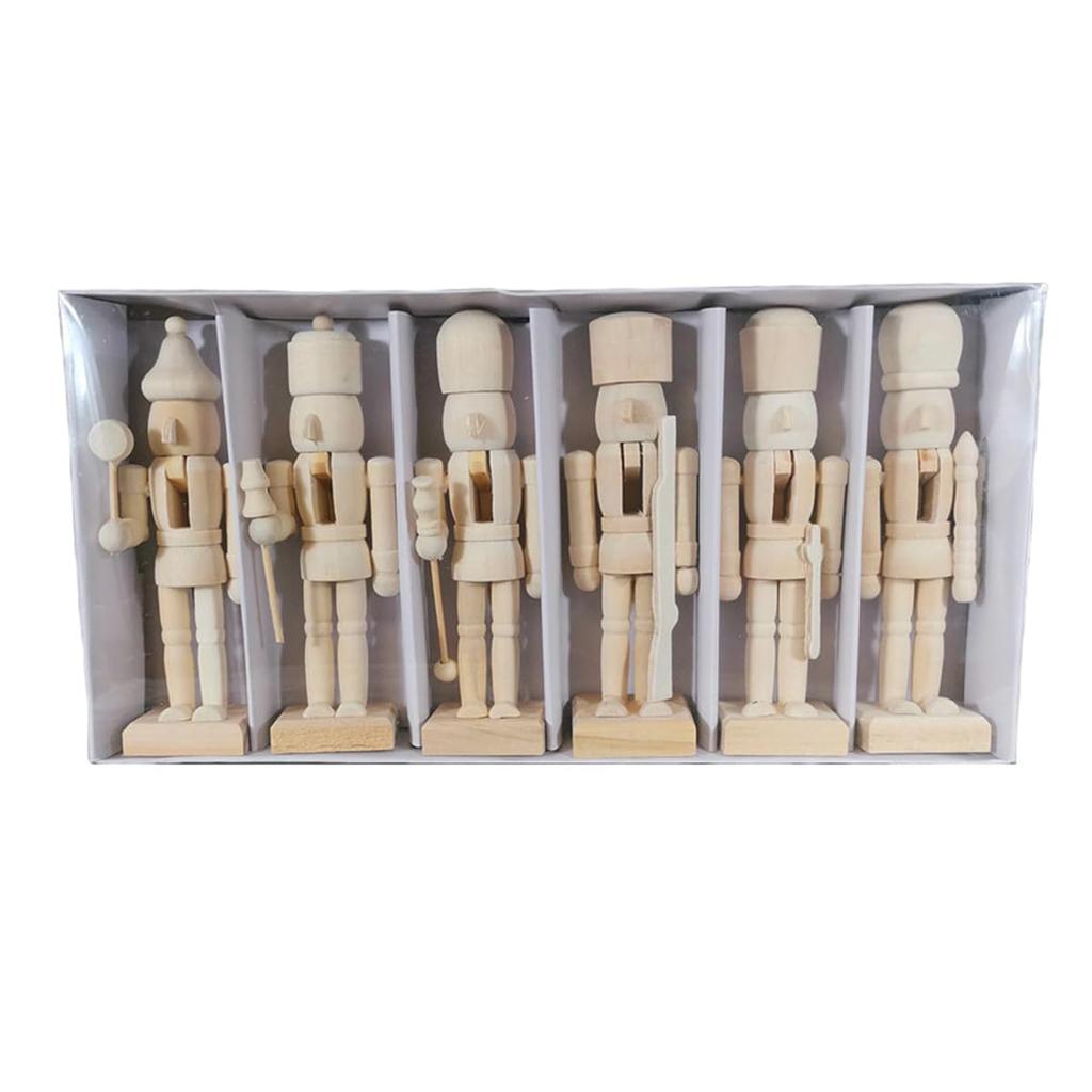 Christmas Unfinished Nutcracker Wood Puppet Wood Ornament Home Decor