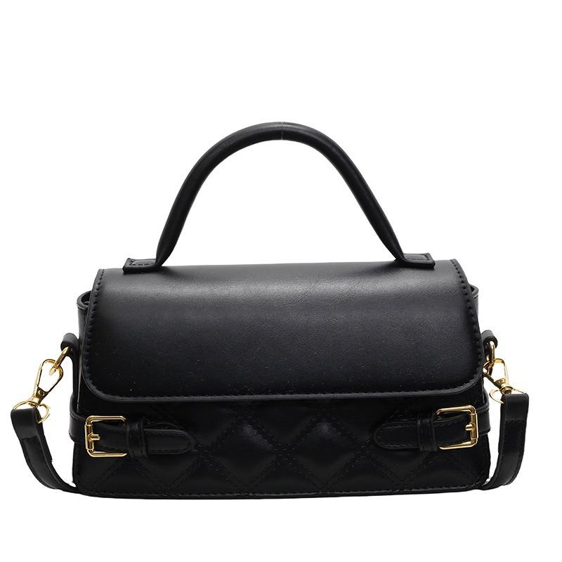 

Простая сумка-конверт с бриллиантами, сумка-тоут, новая модная универсальная маленькая квадратная сумка, женская высококлассная повседневная наплечная сумка-мессенджер чёрный