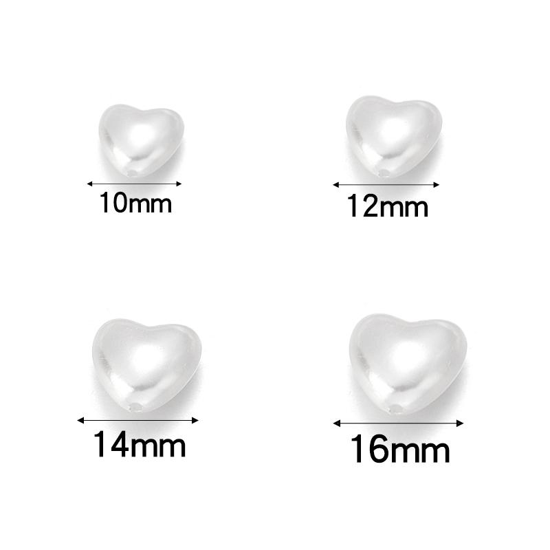 

30pcs/lot ABS Imitation Pearl Beads Heart Beads Loose Spacer Beads For Jewelry Making Acrylic Beads DIY Earring Bracelet Crafts 12mm 30pcs белый