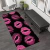 Gothic Pink Lips Print Runner Rug Kiss Lip Pattern Non Slip Floor Carpet Bedroom Entryway Trendy Home Decor