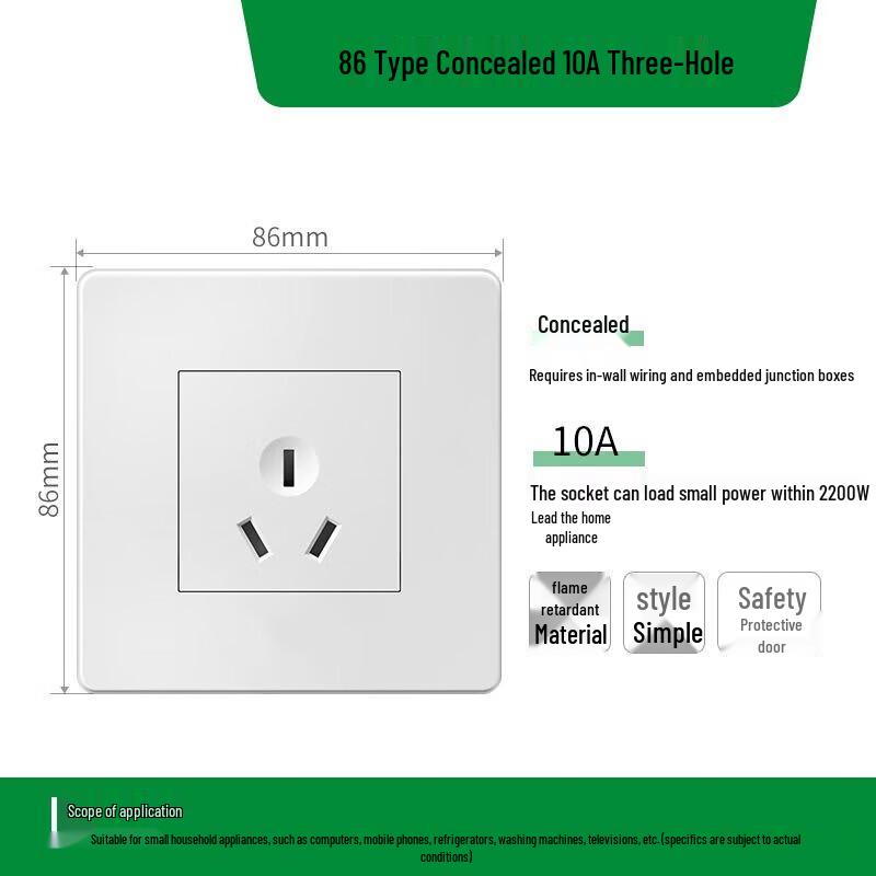 

Deshangyuan 10A 3-Hole Wall Socket