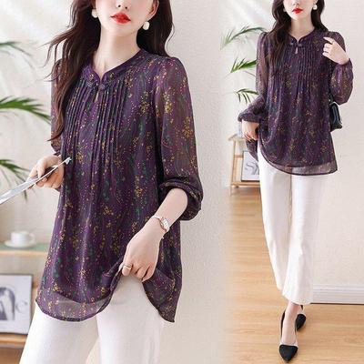 2026 Spring/Summer Elegant Loose-Fit Plus Size Shirt for Middle-Aged & Elderly Women