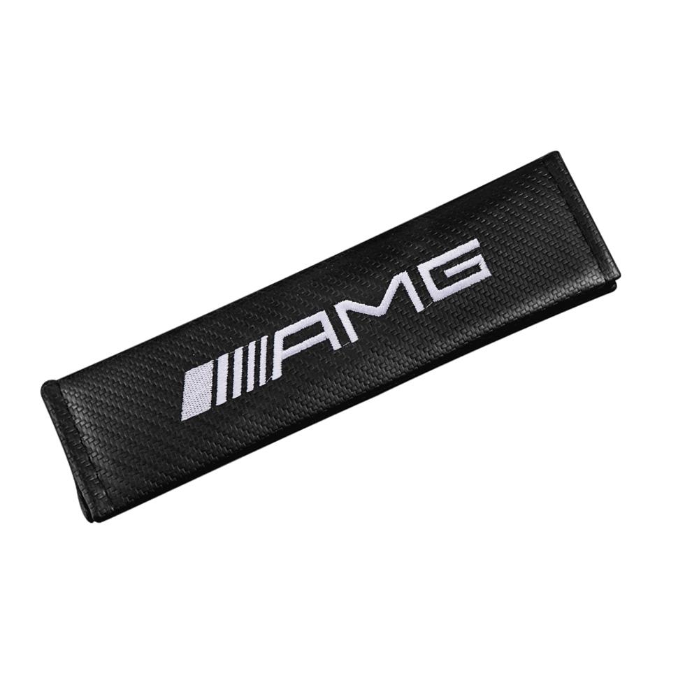 TFSM4 Car Seat Belt Cover Carbon Fiber Shoulder Protection Pads For Mercedes Benz A C E S Class W205 W204 W203 W212 W172 W211 W213 AMG