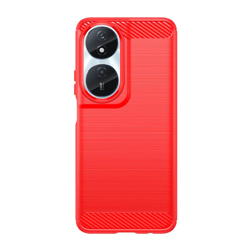 

For Honor 90 Smart Case Cover Huawei Honor 90 Smart Capa Shockproof Phone Back Bumper Soft TPU Carbon Fiber Cover Honor 90 Smart For Honor 90 Smart красный