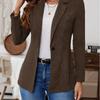 Autumn Winter Casual Fashion Solid Color Cardigan Blazers Women Vintage All-match Corduroy Suit Coat Top