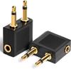 LogiLink Audio Adapter: 2x 3.5mm Jack To 1x 3.5mm Jack, 90°, for Aircraft