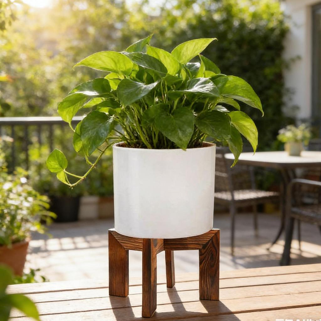 Indoor Corner Plant Stand Retro Wooden Display Rack Decorative Plant Shelves Support Plant Flower Bed Base Rack for Bedroom