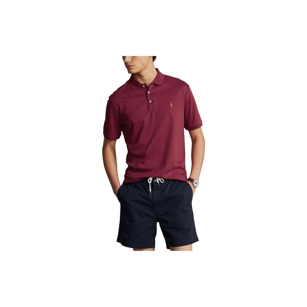 Polo Ralph Lauren SS23 Logo Solid Color Short Sleeve Polo Shirt Men Tops Red 710870645-020