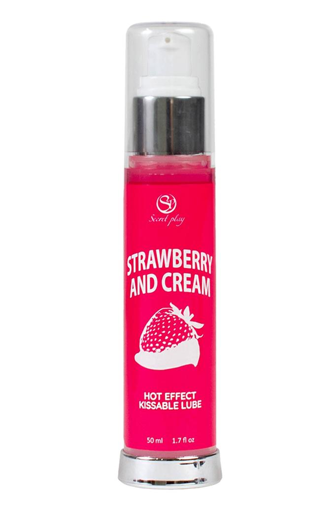 2 En 1 Lubrifiant Et Huile De Massage Fraise à La Crème Chauffant Sp5389