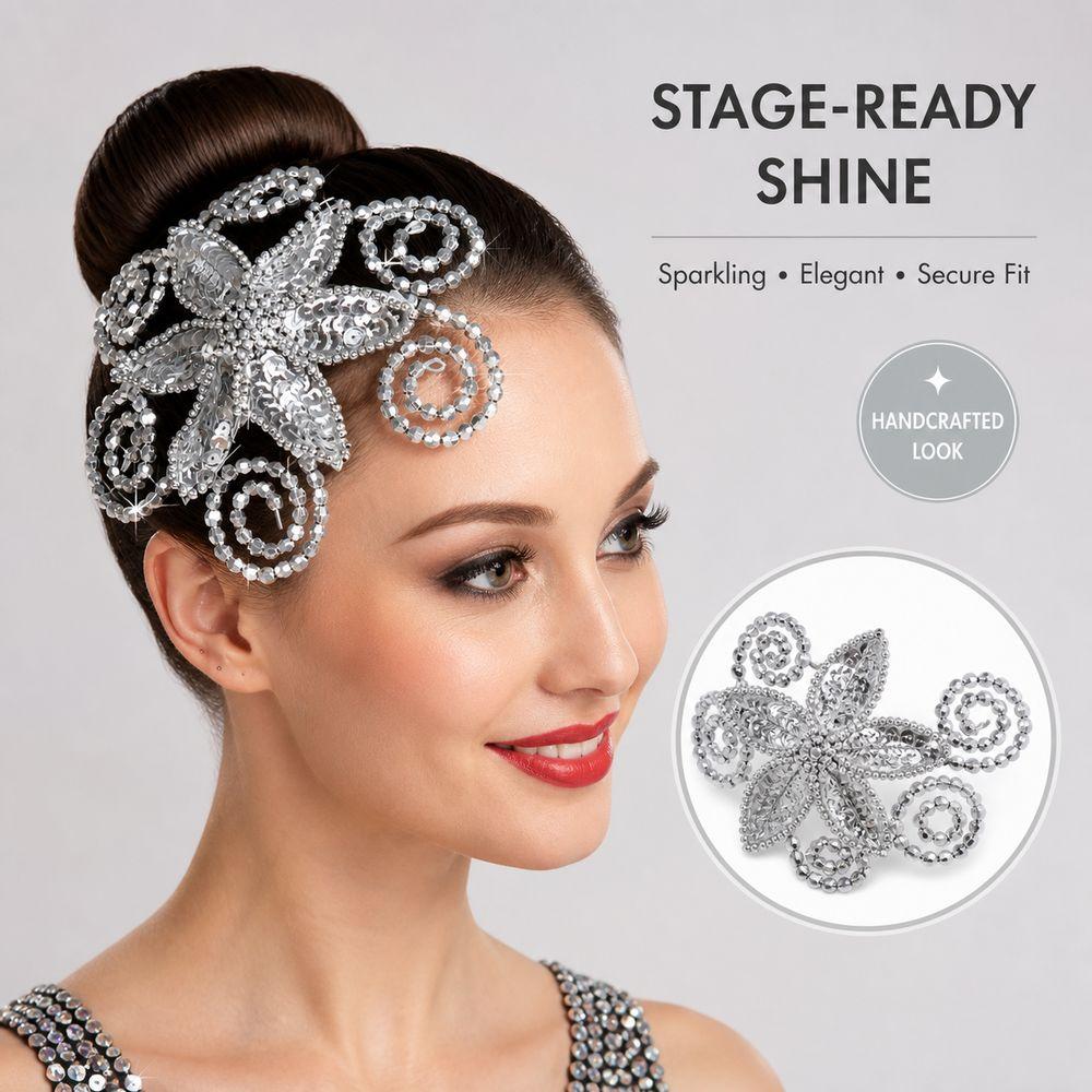 Chinese Style Performance Headpiece Crystal Flowers Stage Tiara Stage Performance Hair Accessories