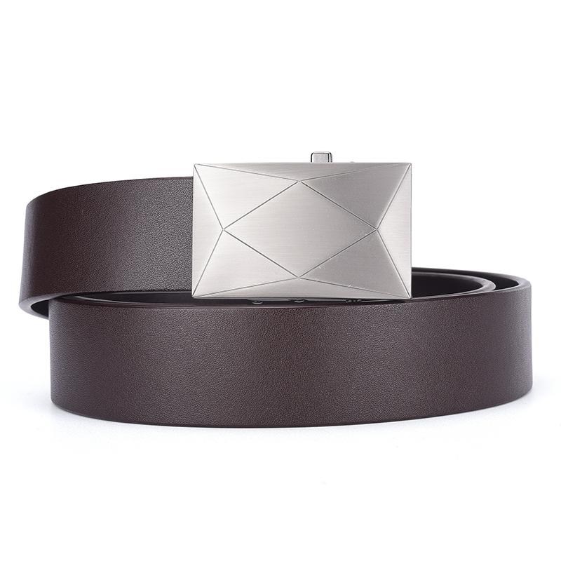 High-End First-Layer Cowhide Belt Men'S Belt Automatic Buckle Pure Cowhide Simple Casual Business Men'S Belt