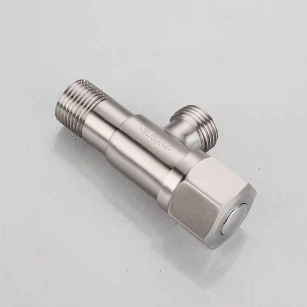 Stainless Steel Hot Cold Angle Valve Quarter Turn Hexagonal Wheel Toilet Water Stop Valve Rust Proof Triangular Valve Kitchen