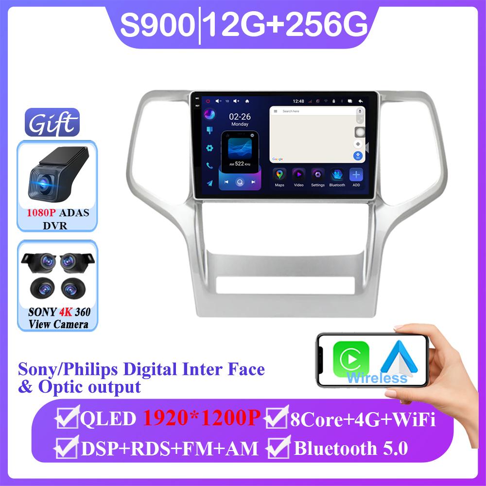 Carplay Android 14 For Jeep Grand Cherokee WK2 2010 - 2013 Auto Radio Multimedia Player Stereo Video Touchscreen Navigation GPS