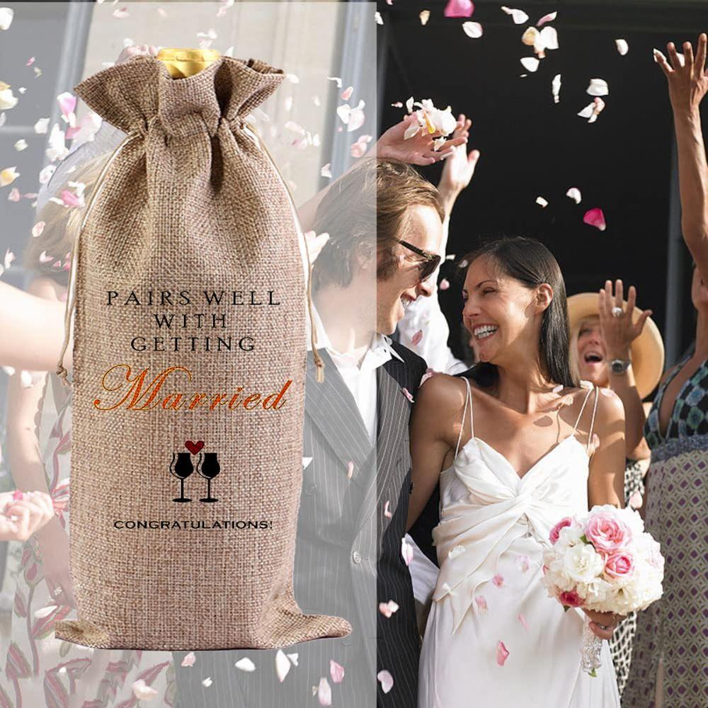 

3PCS Portable Wedding Wine Bottle Bag Square Retirement Wine Bag First New House Gift Marry