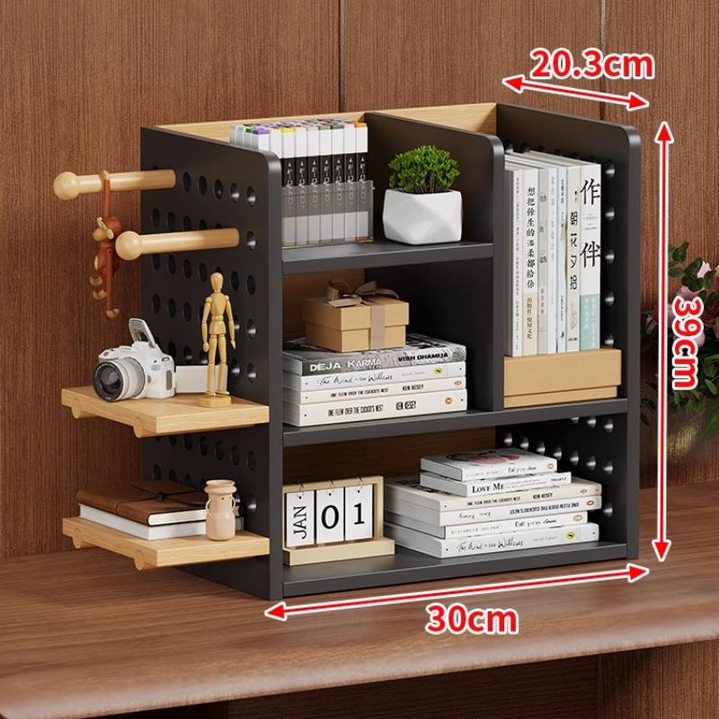 Modern Industrial Desktop Organizer Shelf Multifunctional Office File Display Rack with Pegboard Multi-Tier Storage Solution Uni