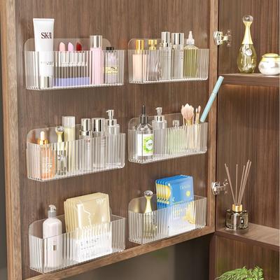 Wall Mounted Organizer Mirror Cabinet Self-adhesive Small Objects Storage Box Eyebrow Pencil Lipstick Lip Glaze Organizer