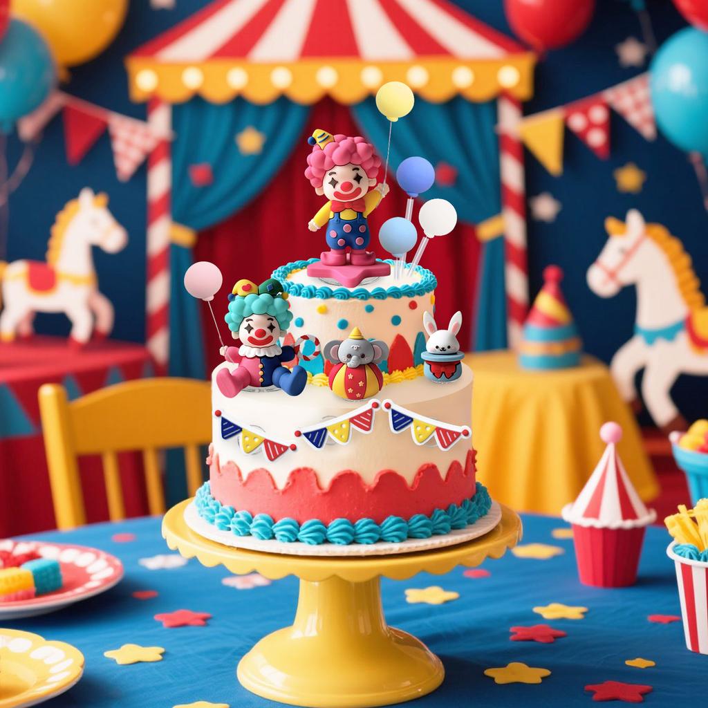 12pcs Circus Cake Decorations Clown Animal Ball Cake Selection Carnival Birthday Party Supplies Circus Baby Shower Decorations